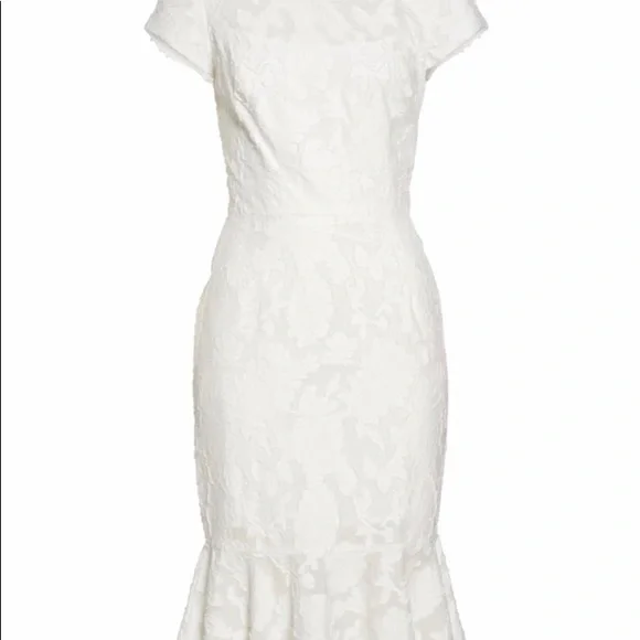 Maggy London White Lace Fit-and-Flare Midi Dress - Picture 6 of 15